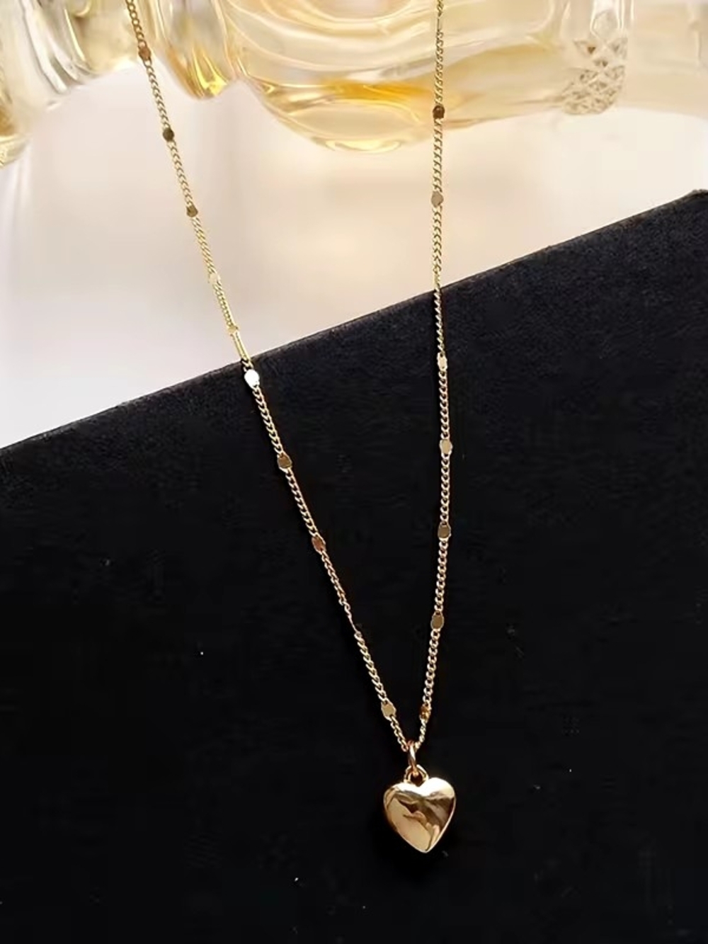Gold Heart Pendant Necklace - Women Jewelry